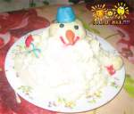Торт творожный  "Снеговик"