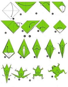 оригами лягушки